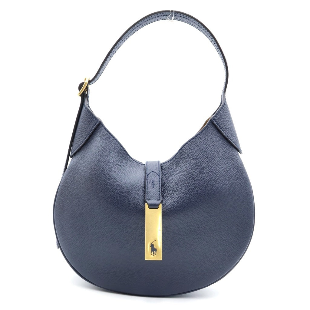 POLO RALPH LAUREN(ポロラルフローレン) Polo ID ミディアム レザー ハンド ショルダーバッグ ネイビー WAPOBAG02V20040 レディース