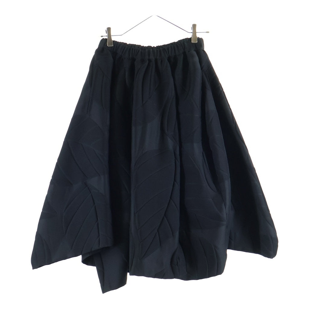 COMME des GARCONS(コムデギャルソン) 22SS リーフ型押し ジャガード ボリューム 変形 バルーンスカート ブラック GI-S012 AD2021 レディース