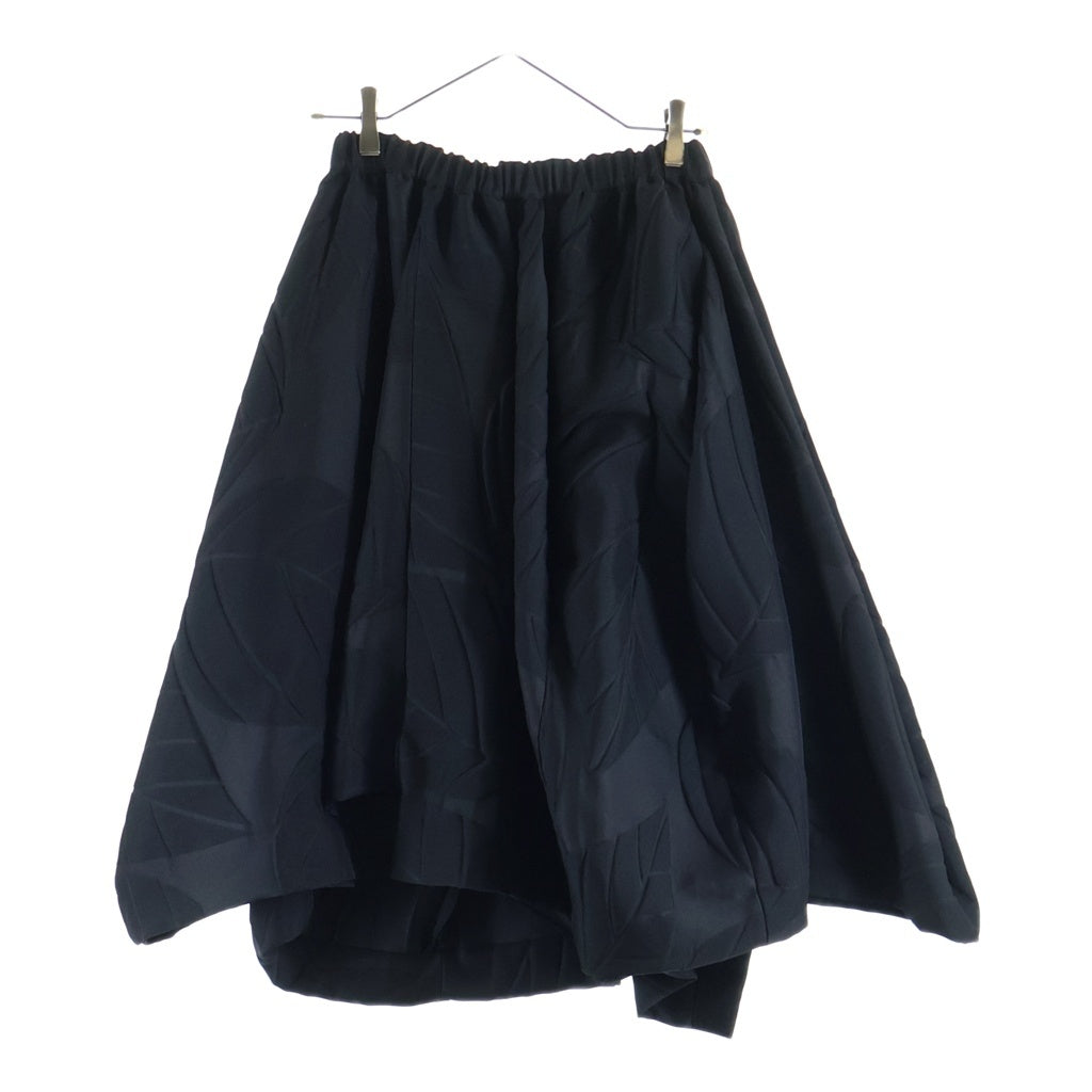 COMME des GARCONS(コムデギャルソン) 22SS リーフ型押し ジャガード ボリューム 変形 バルーンスカート ブラック GI-S012 AD2021 レディース