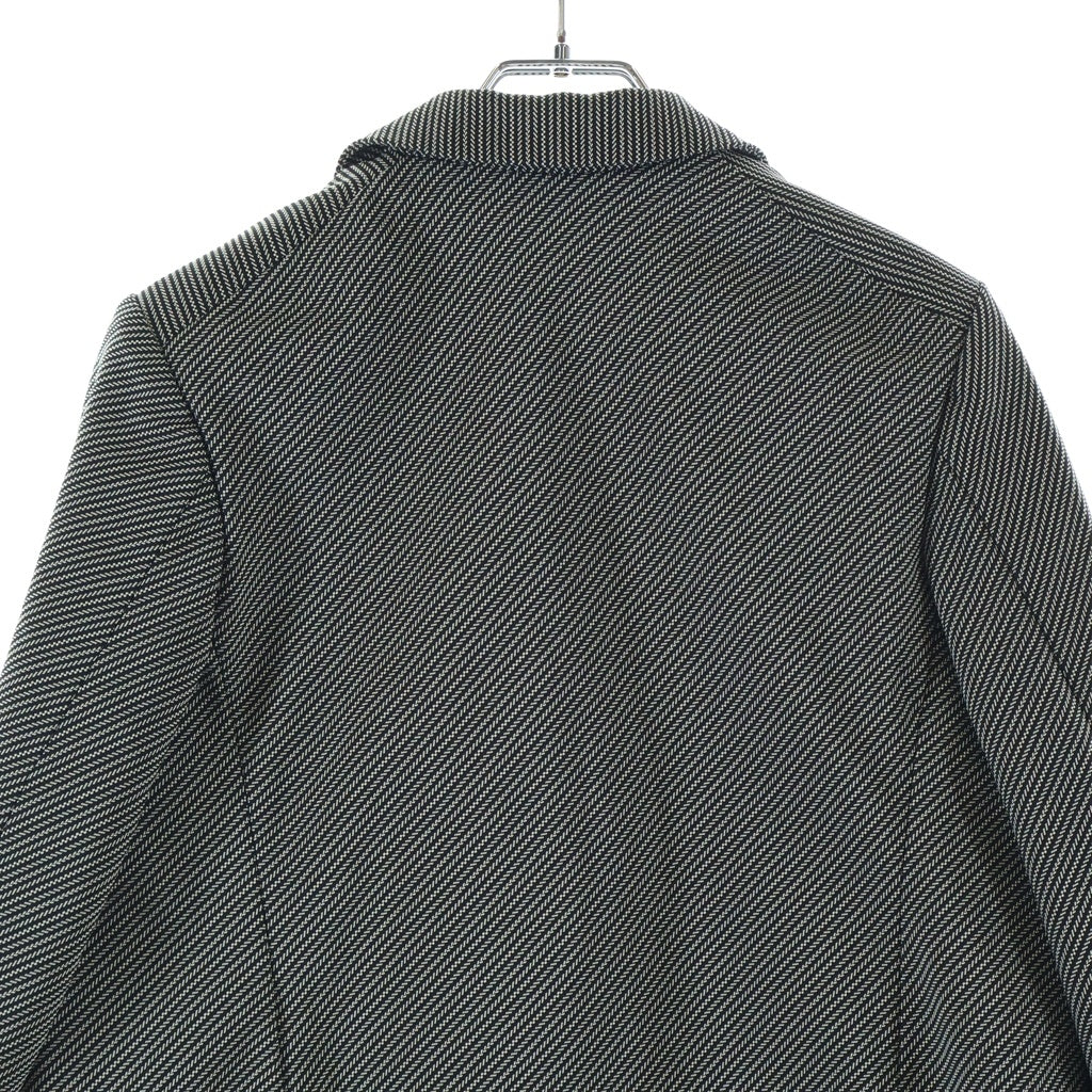 COMME des GARCONS COMME des GARCONS(コムデギャルソンコムデギャルソン) 縮絨 バーズアイ テーラードジャケット ブラック×ホワイト RE-J007 レディース