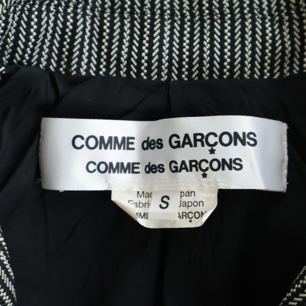 COMME des GARCONS COMME des GARCONS(コムデギャルソンコムデギャルソン) 縮絨 バーズアイ テーラードジャケット ブラック×ホワイト RE-J007 レディース
