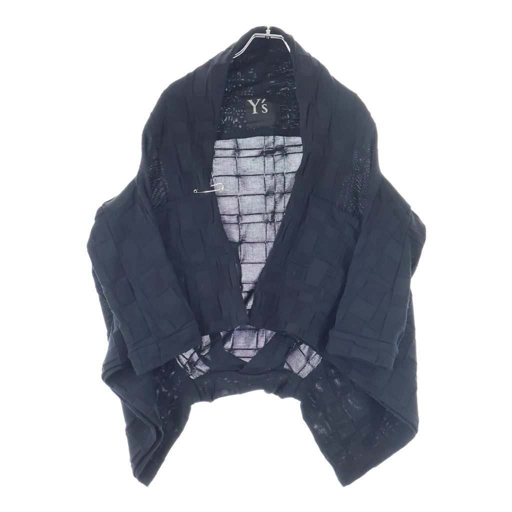 Y's(ワイズ) 11AW ブロックチェック セーフティピン 変形ジャケット ブラック YC-T37-973 レディース