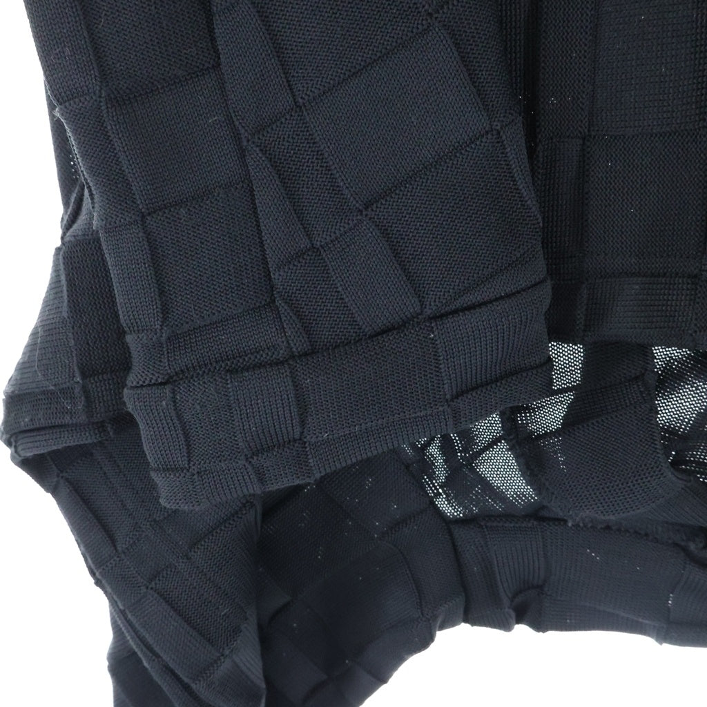 Y's(ワイズ) 11AW ブロックチェック セーフティピン 変形ジャケット ブラック YC-T37-973 レディース