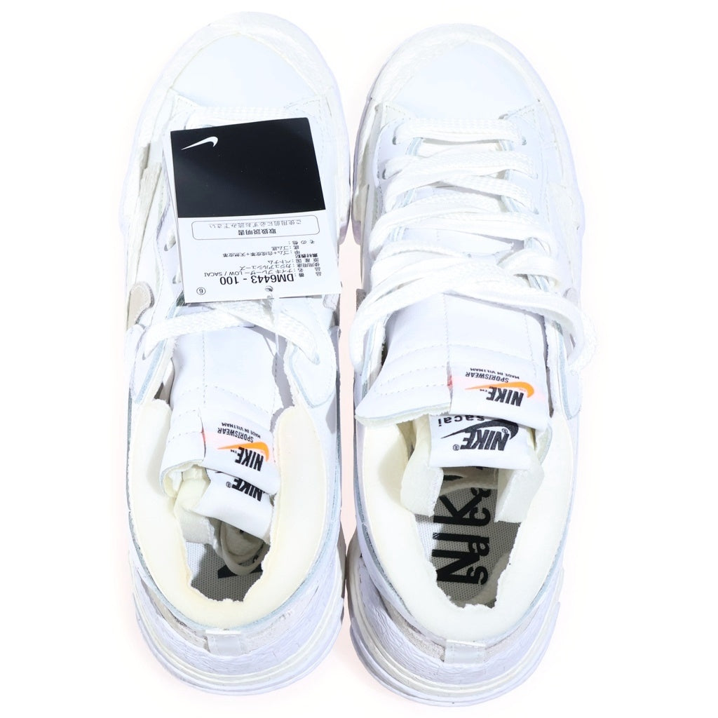 NIKE(ナイキ) ×SACAI BLAZER LOW WHITE PATENT LEATHER サカイ ブレイザー パテント レザーローカットスニーカー US9.5/27.5cm DM6443-100