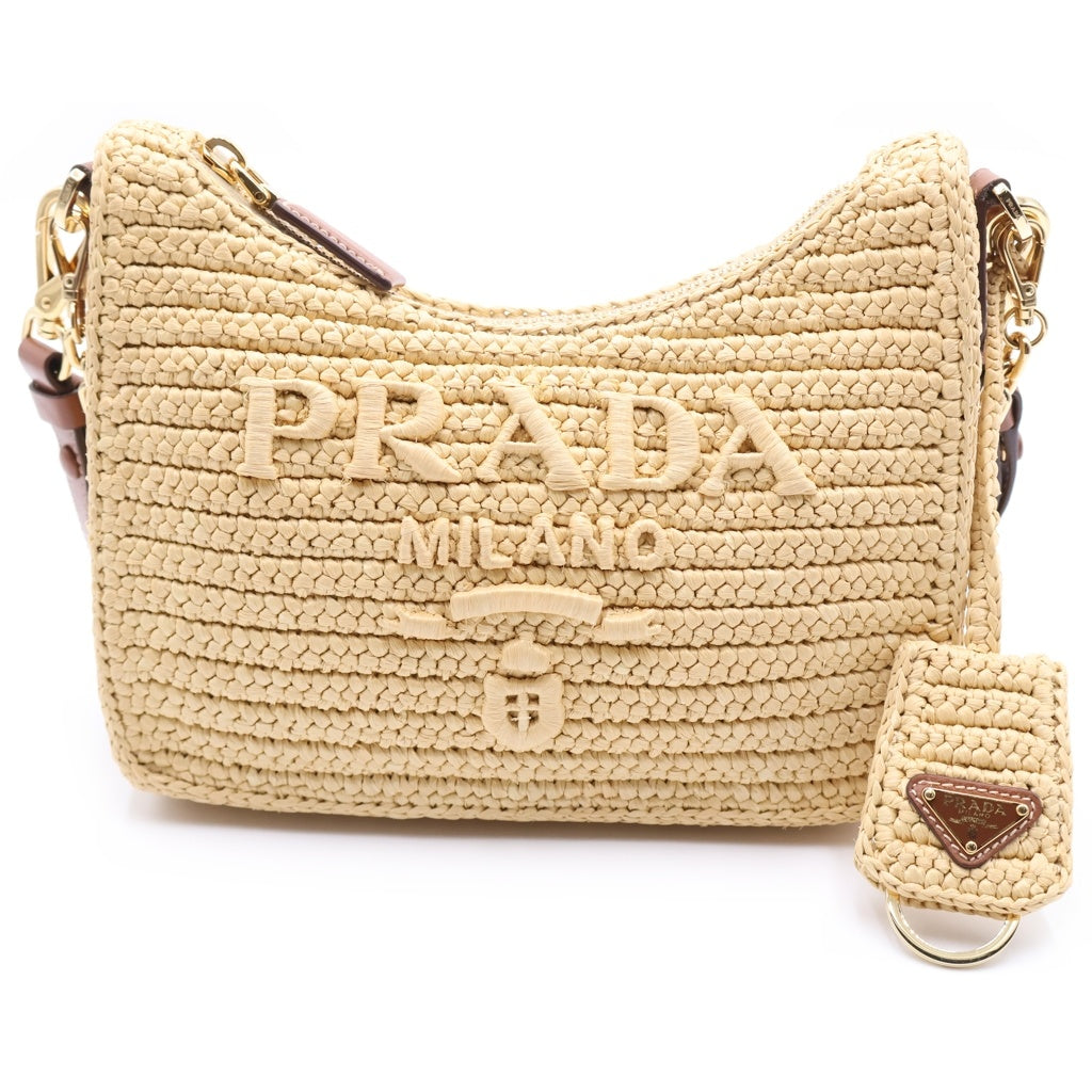 PRADA(プラダ) Re-Edition1995 ショルダーバッグ ベージュ ラフィア 1BC204