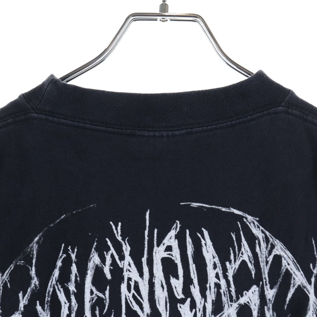 BALENCIAGA(バレンシアガ) 24SS DIY METAL TEE メタルプリント グラフィックロゴ総柄 両面プリント クルーネック半袖カットソーTシャツ ブラック 641675 TPV03