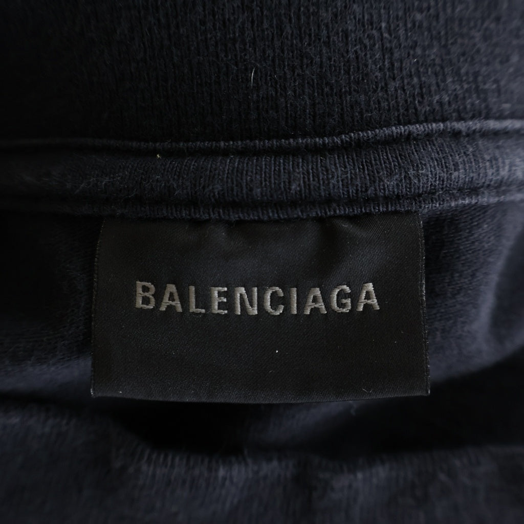 BALENCIAGA(バレンシアガ) 24SS DIY METAL TEE メタルプリント グラフィックロゴ総柄 両面プリント クルーネック半袖カットソーTシャツ ブラック 641675 TPV03
