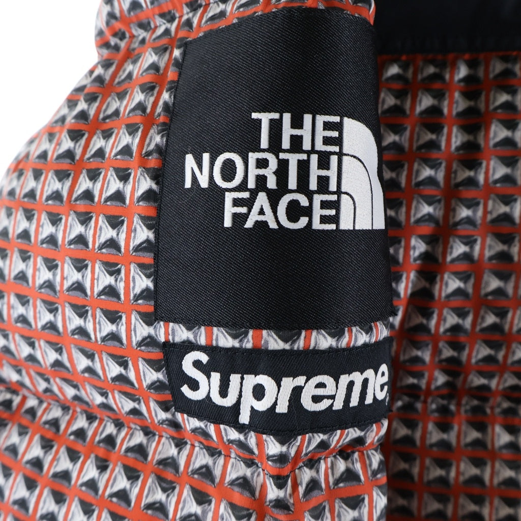 SUPREME(シュプリーム) 21SS ×THE NORTH FACE Studded Nuptse Jacket スタッズ ヌプシ ダウンジャケット レッド/ブラック ND42100I