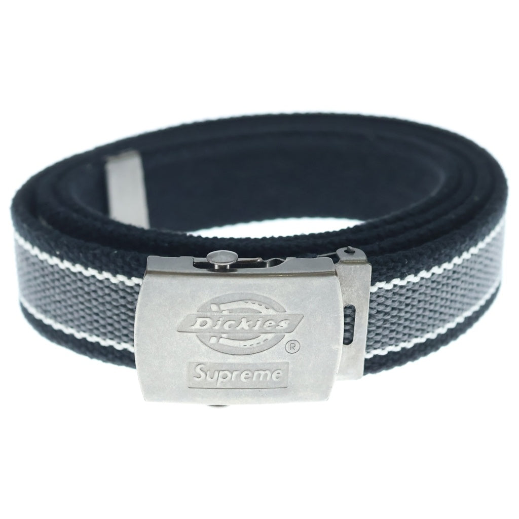 SUPREME(シュプリーム) 22SS ×Dickies Stripe Webbing Belt ディッキーズ ストライプウェビングベルト ガチャベルト ブラック/シルバー