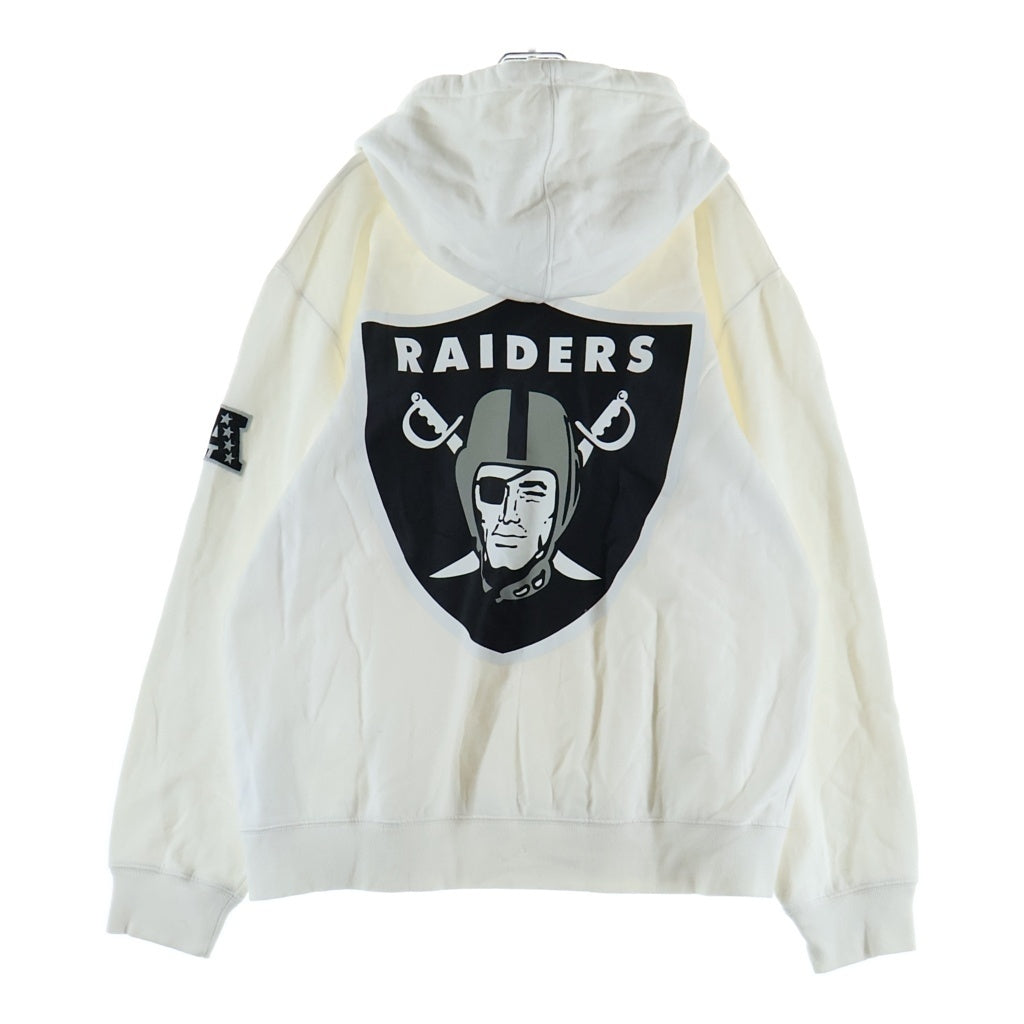 SUPREME(シュプリーム) 19SS ×NFL Raiders 47 Hooded Hoodie レイダース ロゴプリント スウェット プルオーバー パーカー ホワイト
