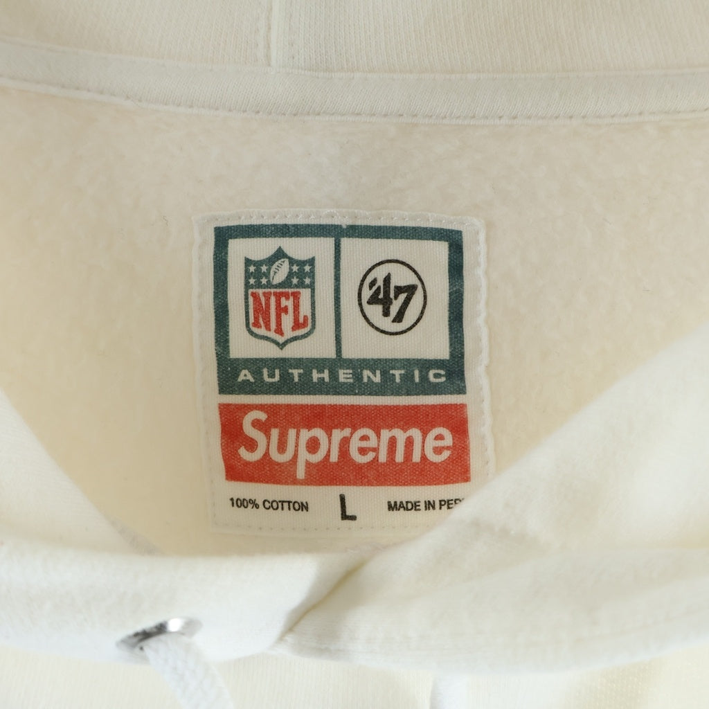 SUPREME(シュプリーム) 19SS ×NFL Raiders 47 Hooded Hoodie レイダース ロゴプリント スウェット プルオーバー パーカー ホワイト