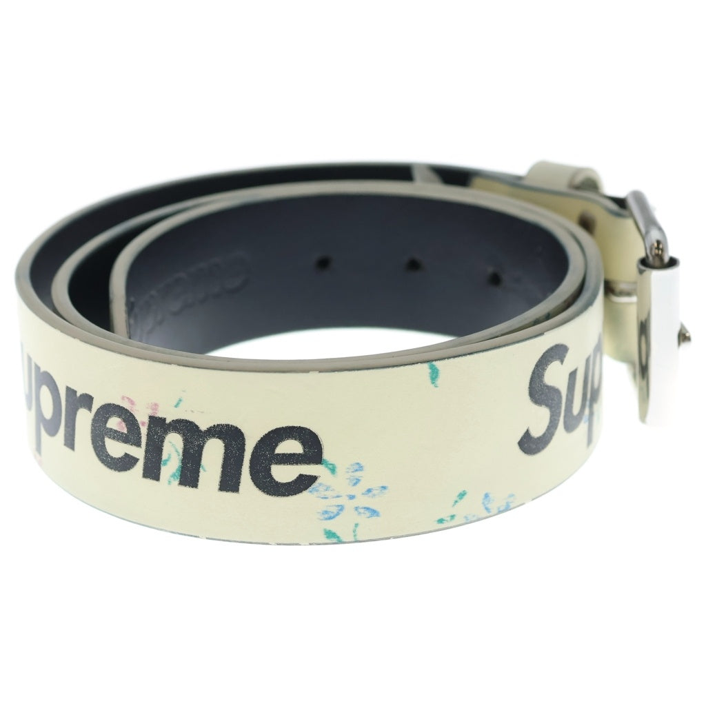 SUPREME(シュプリーム) 25AW Repeat Leather Belt Floral リピート レザー ベルト フローラル ホワイト