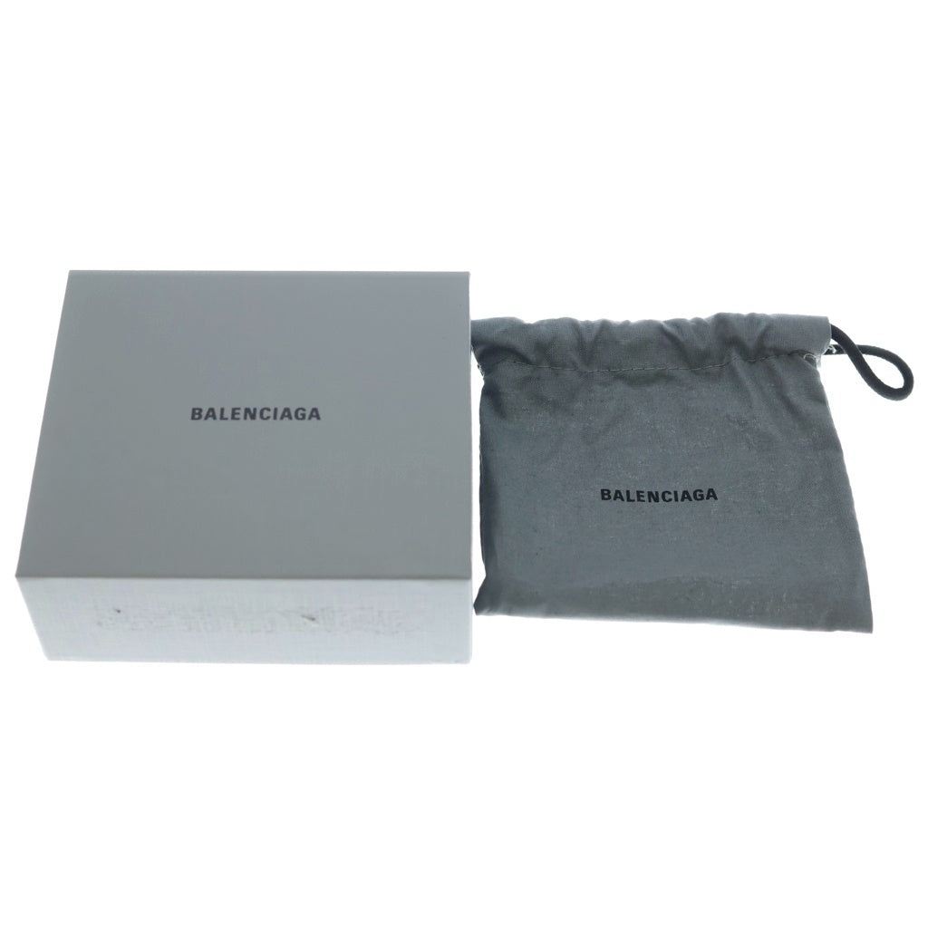 BALENCIAGA(バレンシアガ) CASH キャッシュ ロゴプリント レザー コンパクトウォレット 三つ折り財布 レッド 593813 レディース
