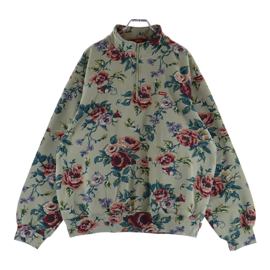 SUPREME(シュプリーム) 26SS Small Box Half Zip Pullover スモールボックスロゴ フローラル ハーフジップ スウェット プルオーバー トレーナー ベージュ