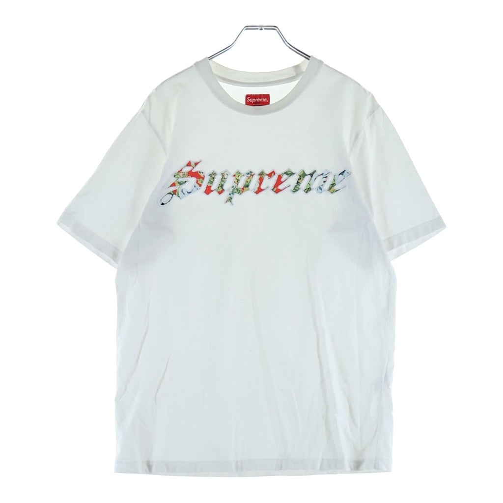 SUPREME(シュプリーム) 21SS Floral Applique S/S Top フローラルアップリケ クルーネック 半袖Tシャツカットソー ホワイト