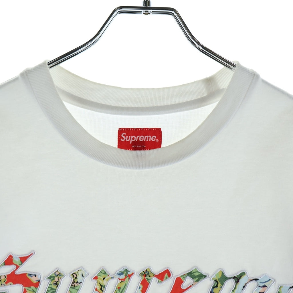 SUPREME(シュプリーム) 21SS Floral Applique S/S Top フローラルアップリケ クルーネック 半袖Tシャツカットソー ホワイト