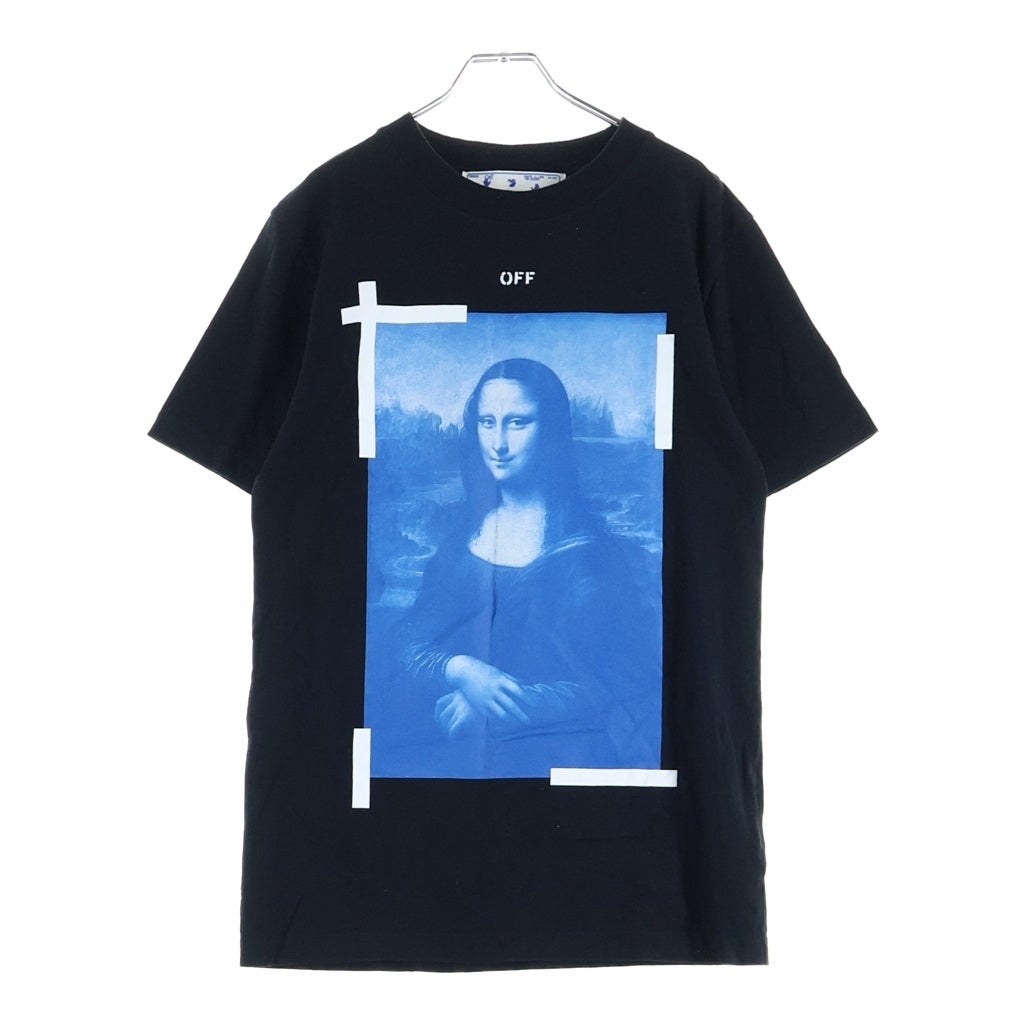 OFF-WHITE(オフホワイト) 21SS フロントモナリザプリント バックアロープリント クルーネック 半袖Tシャツカットソー ブラック OMAA027R21JER002