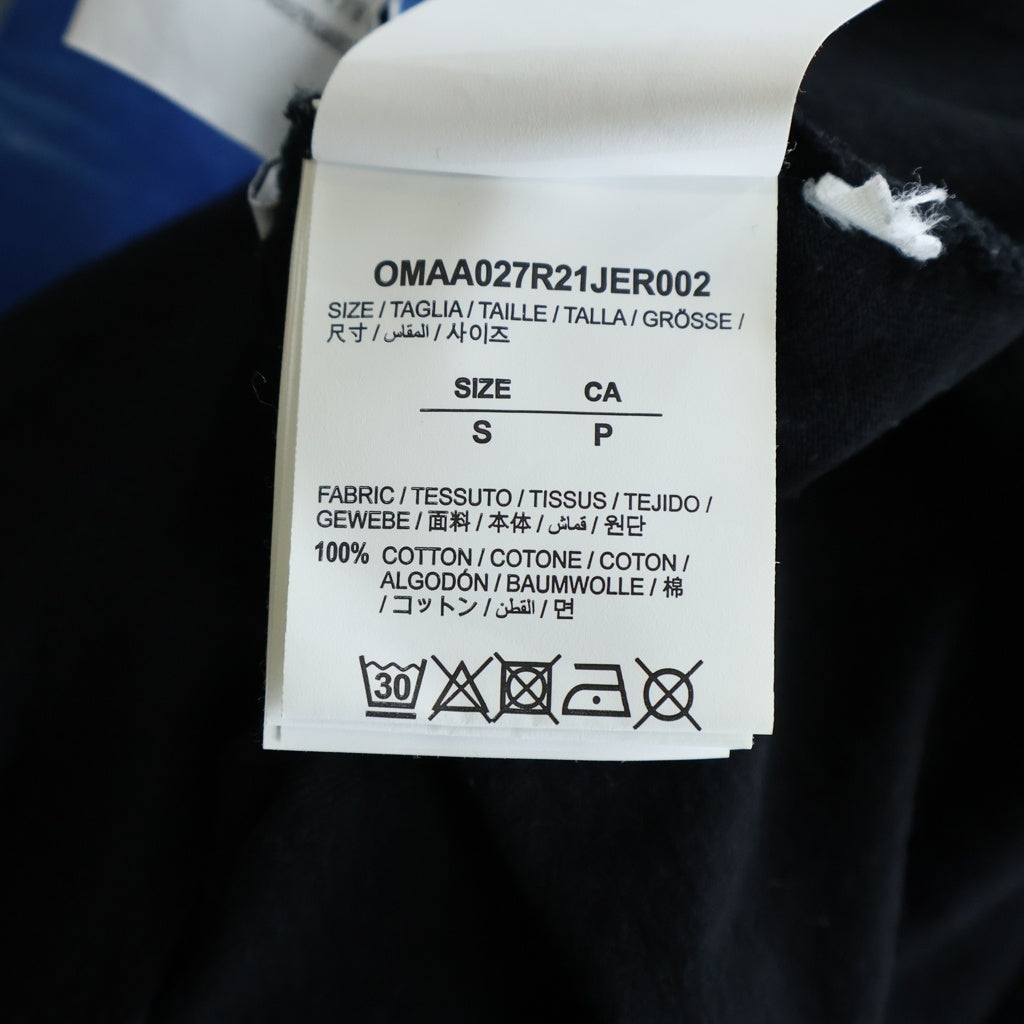 OFF-WHITE(オフホワイト) 21SS フロントモナリザプリント バックアロープリント クルーネック 半袖Tシャツカットソー ブラック OMAA027R21JER002