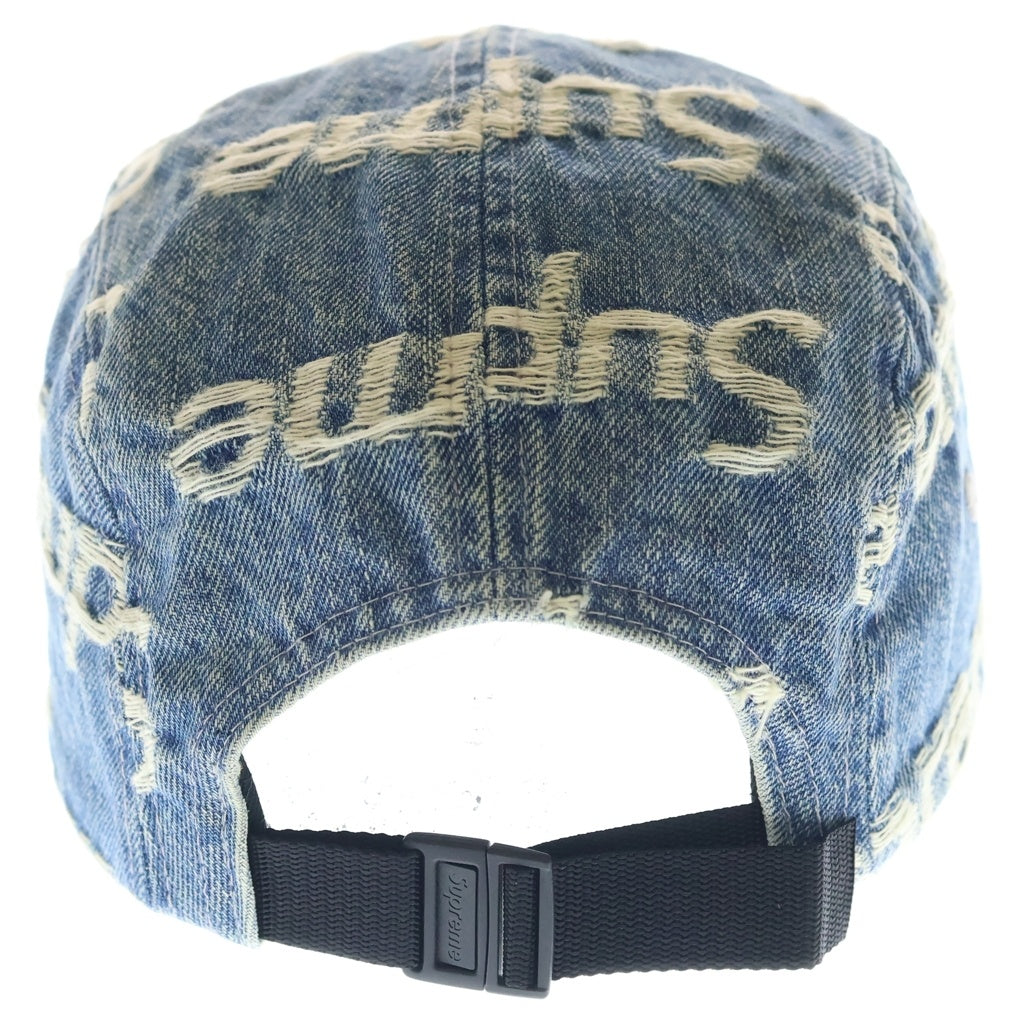 SUPREME(シュプリーム) 21SS Frayed Logos Denim Camp Cap フレイド ロゴ デニム キャンプ キャップ 帽子 インディゴ