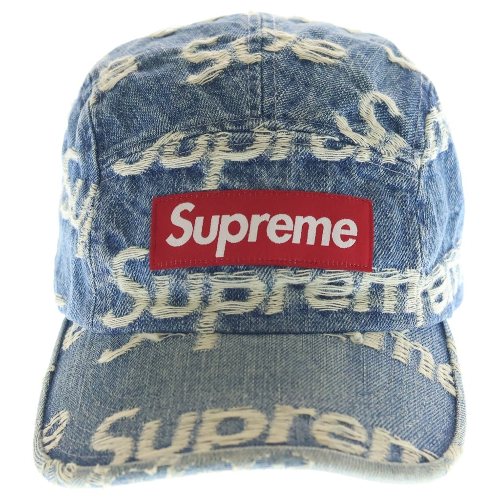 SUPREME(シュプリーム) 21SS Frayed Logos Denim Camp Cap フレイド ロゴ デニム キャンプ キャップ 帽子 インディゴ