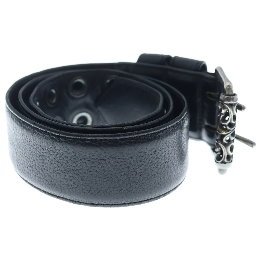 CHROME HEARTS(クロムハーツ) BLT ROLLER 3PC 1.5inch 3PCローラークロスボールスタッズバックル レザーベルト ブラック/シルバー BCA357