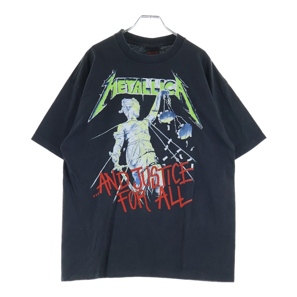 VINTAGE(ヴィンテージ) 80S VINTAGE And Justice For All ヴィンテージ メタリカ アンド ジャスティス 両面プリント クルーネック 半袖Tシャツ カットソー ブラック
