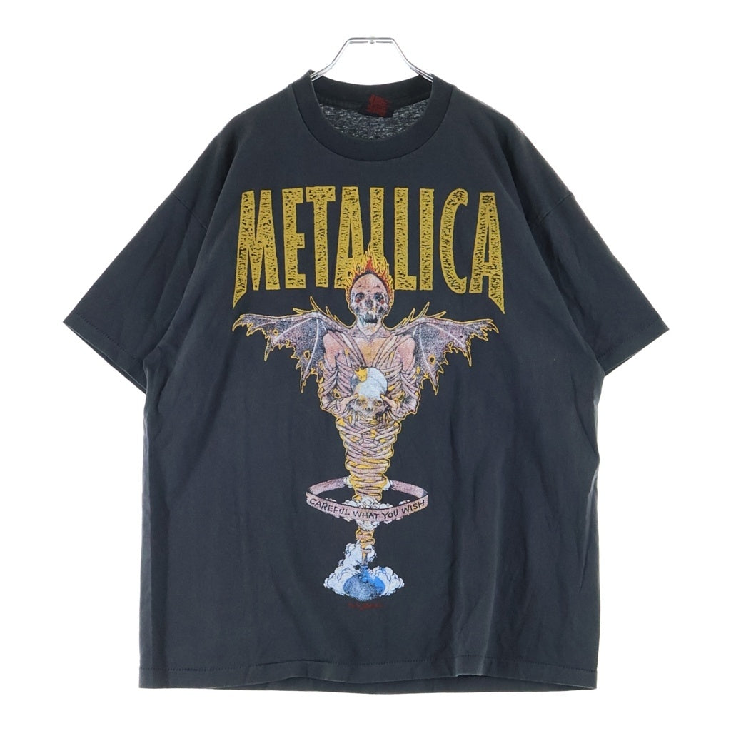 VINTAGE(ヴィンテージ) 90S VINTAGE METALLICA Careful What You Wish For ヴィンテージ メタリカ パスヘッド ケアフル ワット ユーウィッシュ フォアー クルーネック 半袖Tシャツカットソー ブラック