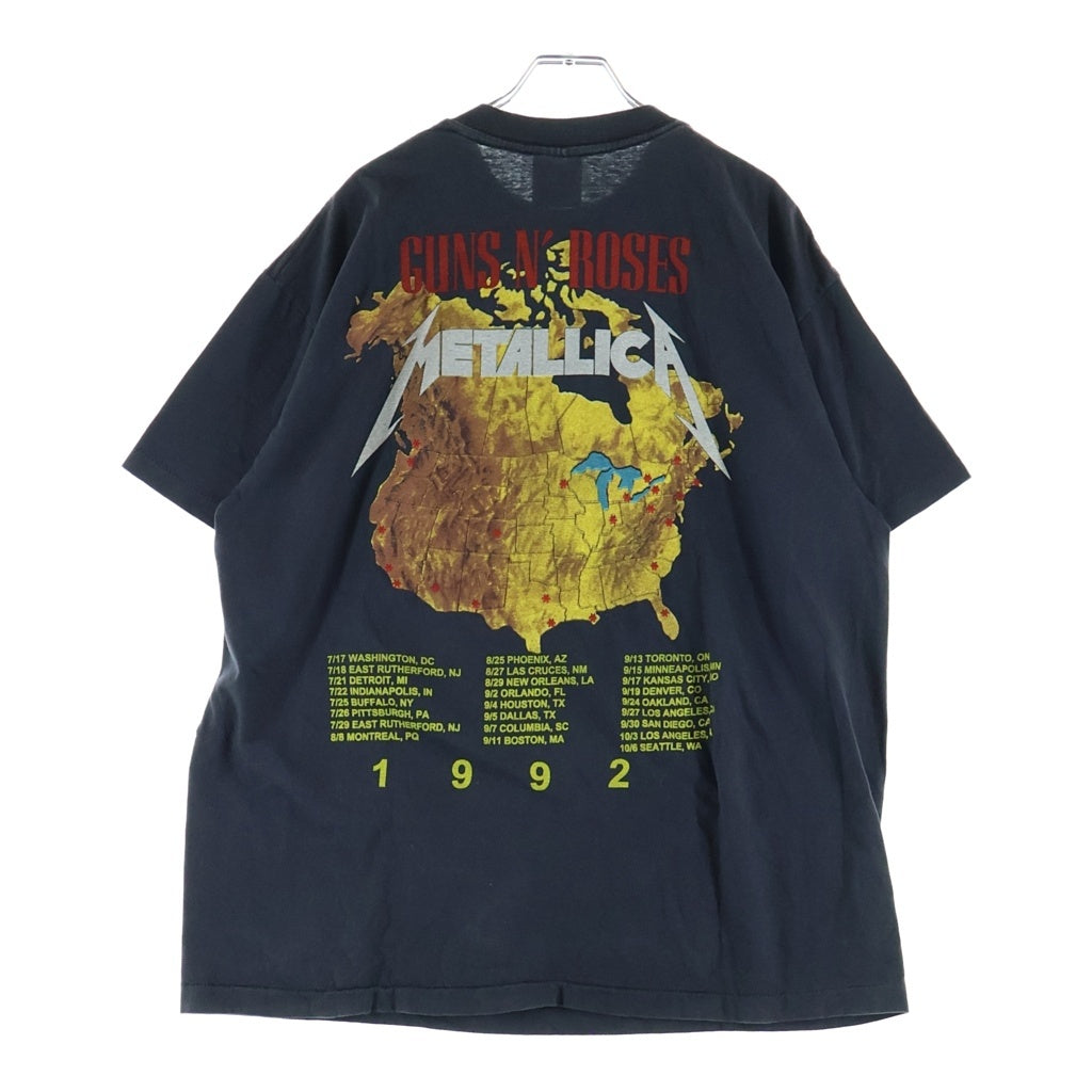 VINTAGE(ヴィンテージ) 90S VINTAGE GUNS N ROSES METALLICA WITH SPECIAL GUEST FAITH NO MORE ヴィンテージ ガンズアンドローゼス メタリカ フェイス ノーモア プリント クルーネック 半袖Tシャツ