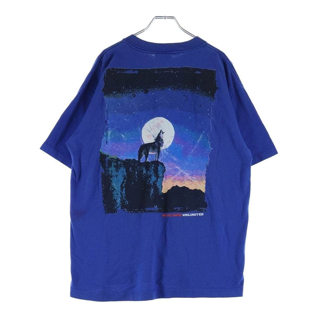 VINTAGE(ヴィンテージ) 90S VINTAGE MARLBORO COYOTE POCKET マルボロ コヨーテ ポケット プリント クルーネック 半袖Tシャツカットソー ブルー