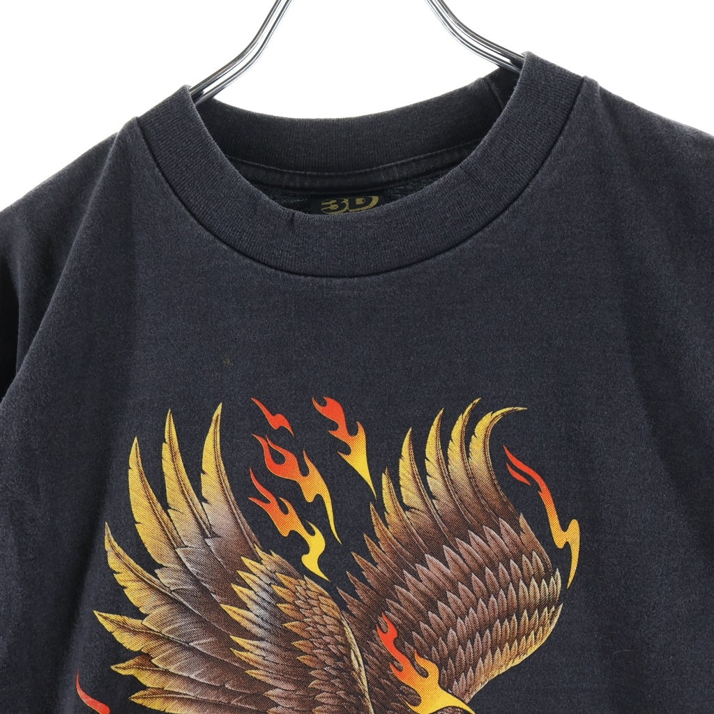 VINTAGE(ヴィンテージ) 90S VINTAGE MEAN MACHINE EAGLE 3D EMBLEM ヴィンテージ ミーン マシーン イーグル クルーネック 半袖Tシャツカットソー ブラック