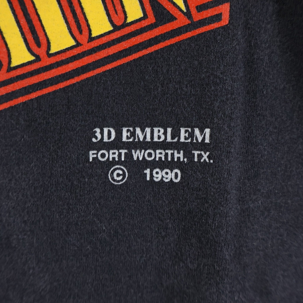 VINTAGE(ヴィンテージ) 90S VINTAGE MEAN MACHINE EAGLE 3D EMBLEM ヴィンテージ ミーン マシーン イーグル クルーネック 半袖Tシャツカットソー ブラック