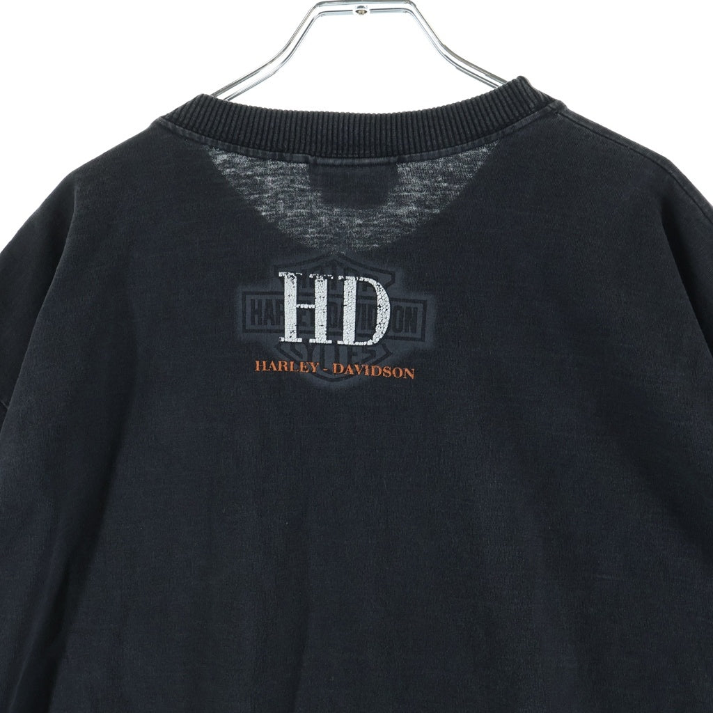 VINTAGE(ヴィンテージ) 90S VINTAGE HARLEY DAVIDSON ヴィンテージ ハーレーダビッドソン ロゴプリント クルーネック 半袖Tシャツカットソー ブラック
