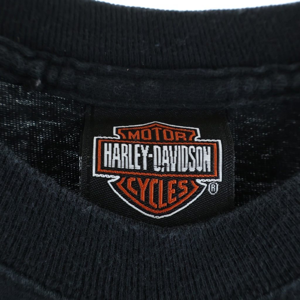 VINTAGE(ヴィンテージ) 00S VINTAGE HARLEY DAVIDSON WOLF ヴィンテージ ハーレーダビッドソン ウルフ ロゴプリント クルーネック 半袖Tシャツカットソー ブラック
