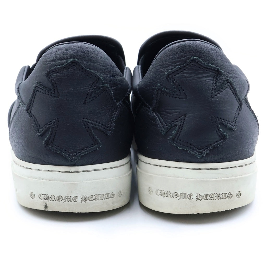 CHROME HEARTS(クロムハーツ) SLIP ON スリッポン CHプラスパッチダガー装飾レザー ローカットスニーカー ブラック/シルバー