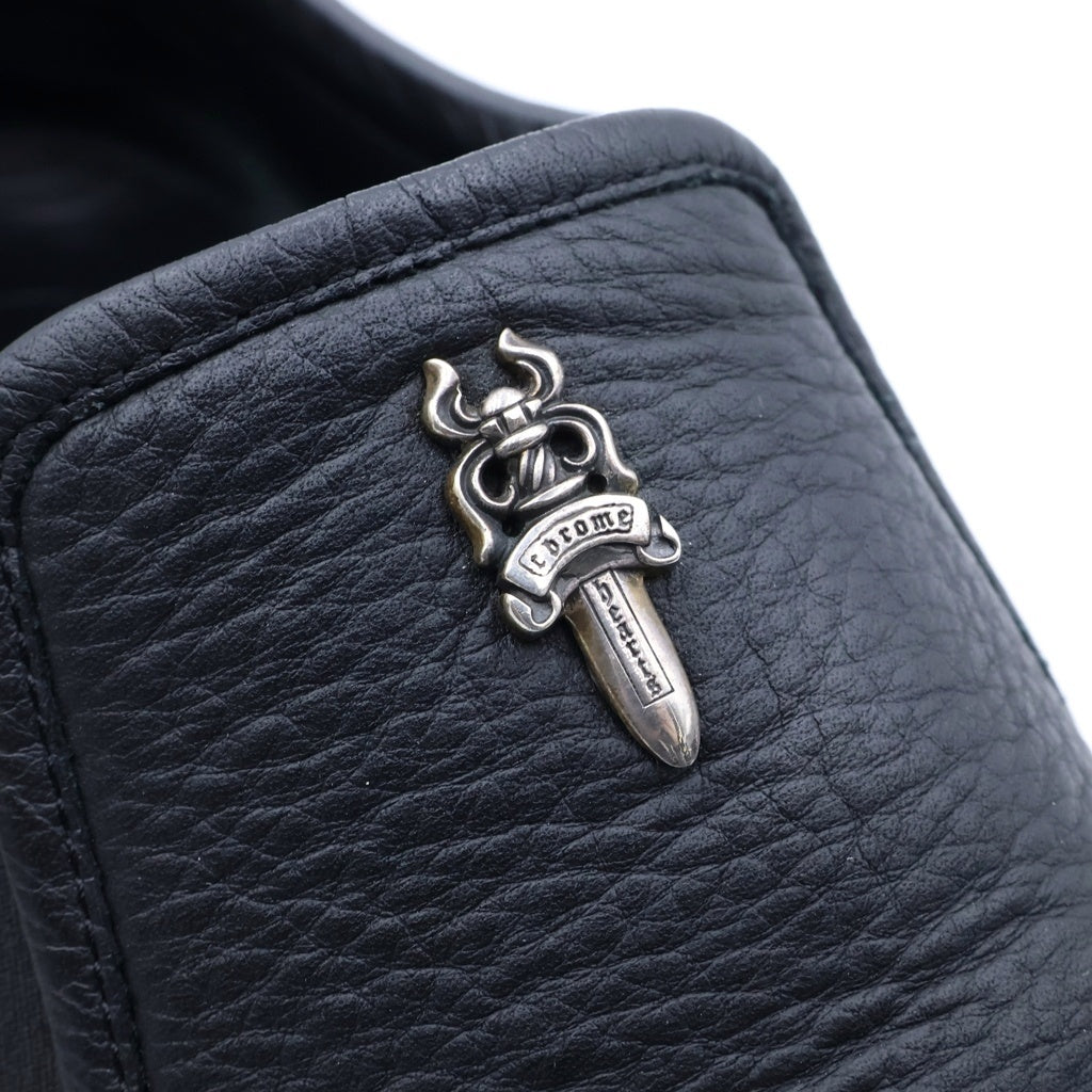 CHROME HEARTS(クロムハーツ) SLIP ON スリッポン CHプラスパッチダガー装飾レザー ローカットスニーカー ブラック/シルバー
