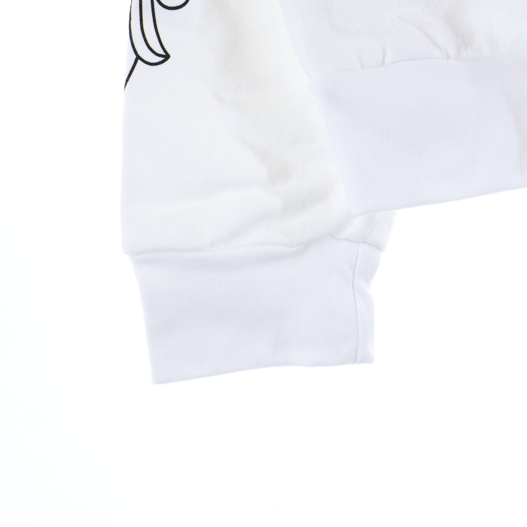 CHROME HEARTS(クロムハーツ) LOVE YOU NECK LOGO SWTSHRT ネックロゴ 袖フローラルプリントクルーネックスウェット ホワイト