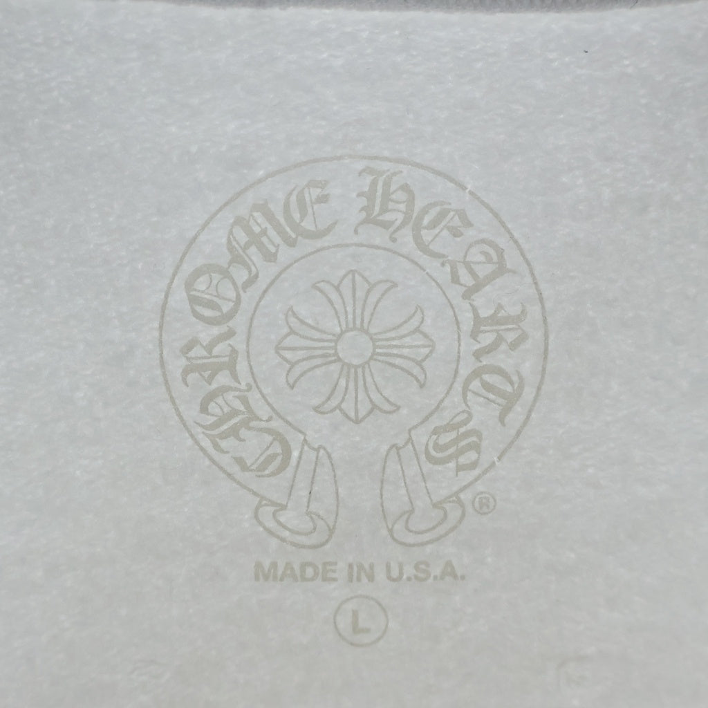 CHROME HEARTS(クロムハーツ) LOVE YOU NECK LOGO SWTSHRT ネックロゴ 袖フローラルプリントクルーネックスウェット ホワイト