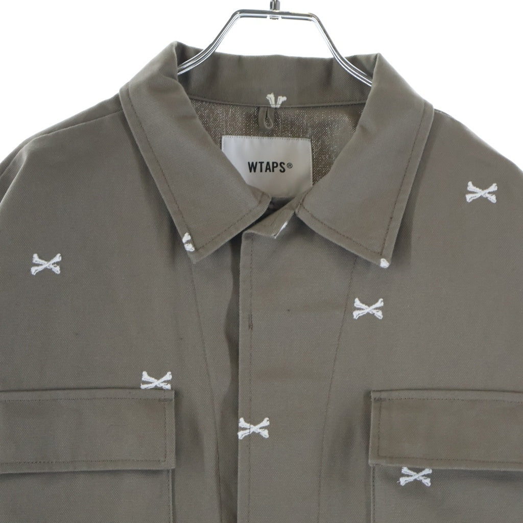 WTAPS(ダブルタップス) 22SS JUNGLE 01/LS/COTTON.OXFORD.TEXTILE ジャングル01 ロングスリーブ シャツ ジャケット ブラウン 221WVDT-SHM02