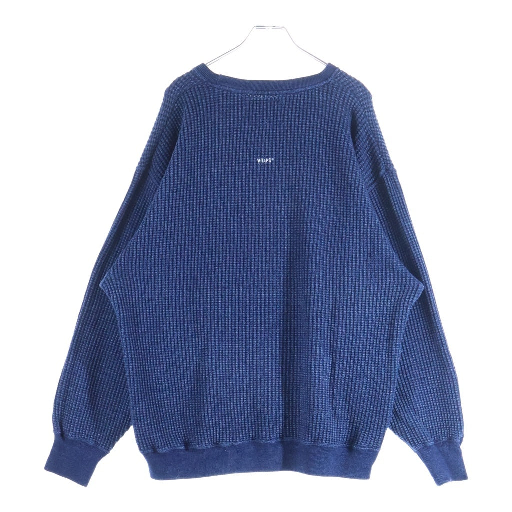 WTAPS(ダブルタップス) 22SS ALL 02 SWEATER / COTTON ワッフル クルーネック ニットセーター ネイビー 221ATDT-CSM36