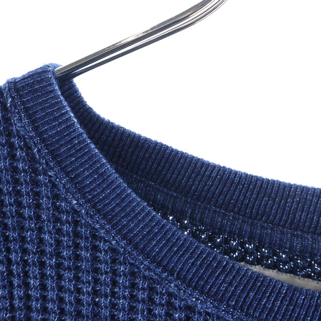 WTAPS(ダブルタップス) 22SS ALL 02 SWEATER / COTTON ワッフル クルーネック ニットセーター ネイビー 221ATDT-CSM36