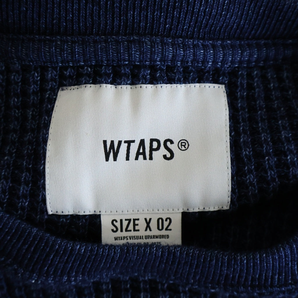 WTAPS(ダブルタップス) 22SS ALL 02 SWEATER / COTTON ワッフル クルーネック ニットセーター ネイビー 221ATDT-CSM36