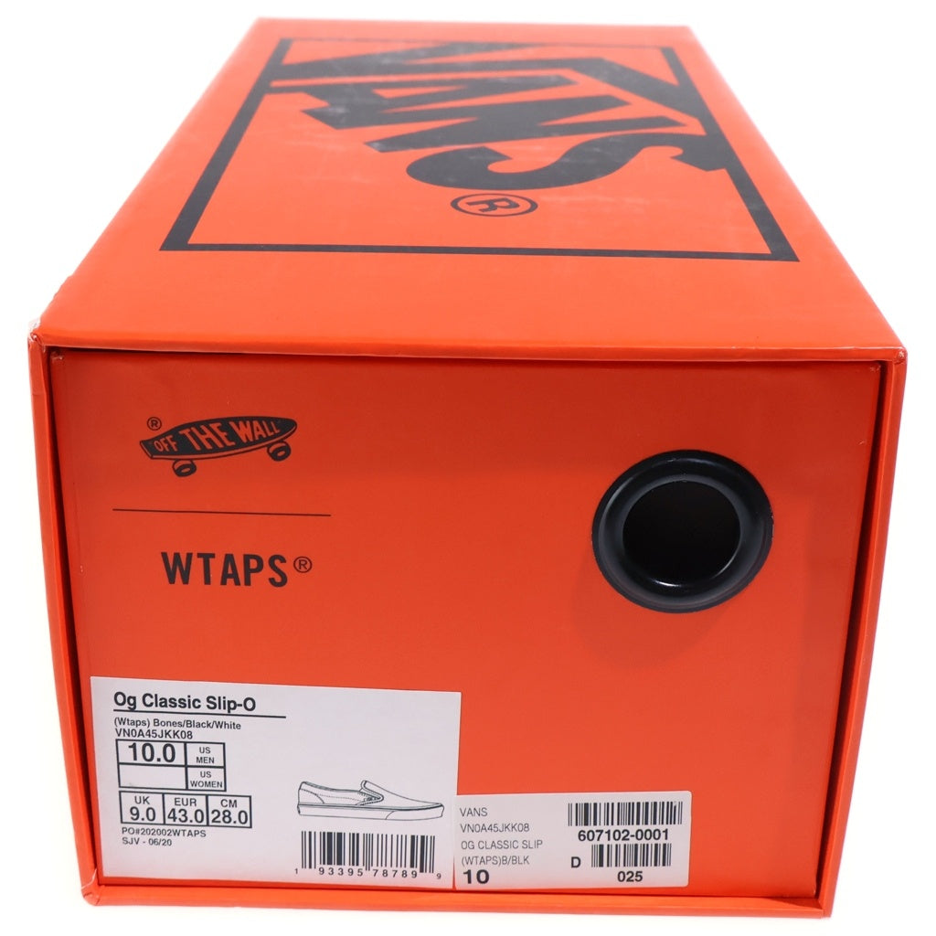 VANS(ヴァンズ) ×WTAPS OG CLASSIC SLIP-ON ダブルタップス クラシック スリッポン キャンバス ローカットスニーカー ブラック US10/28cm VN0A45JKK08