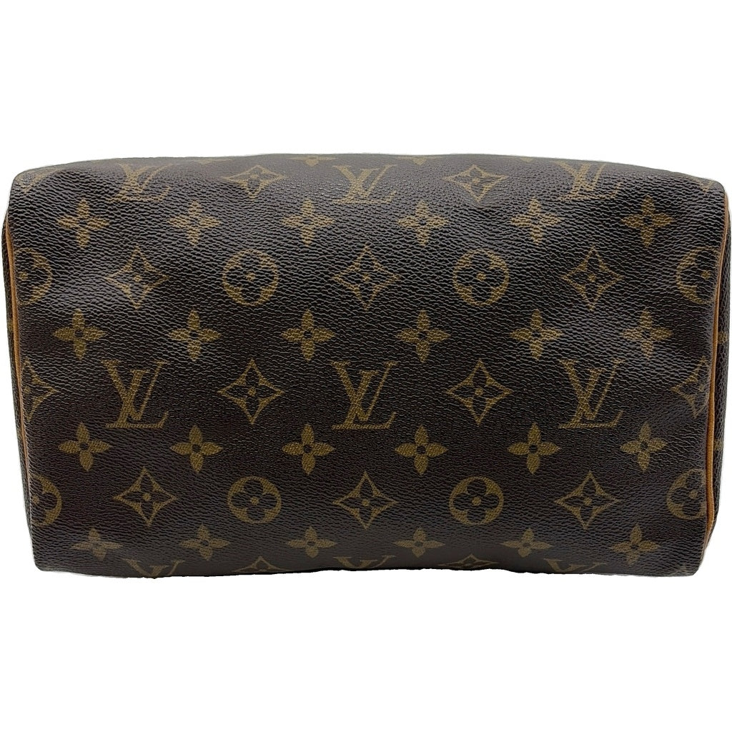 LOUIS VUITTON(ルイヴィトン) モノグラム スピーディ25 ハンドバッグ ミニボストンバッグ ブラウン レザー×PVC M41528 ゴールド金具 レディース