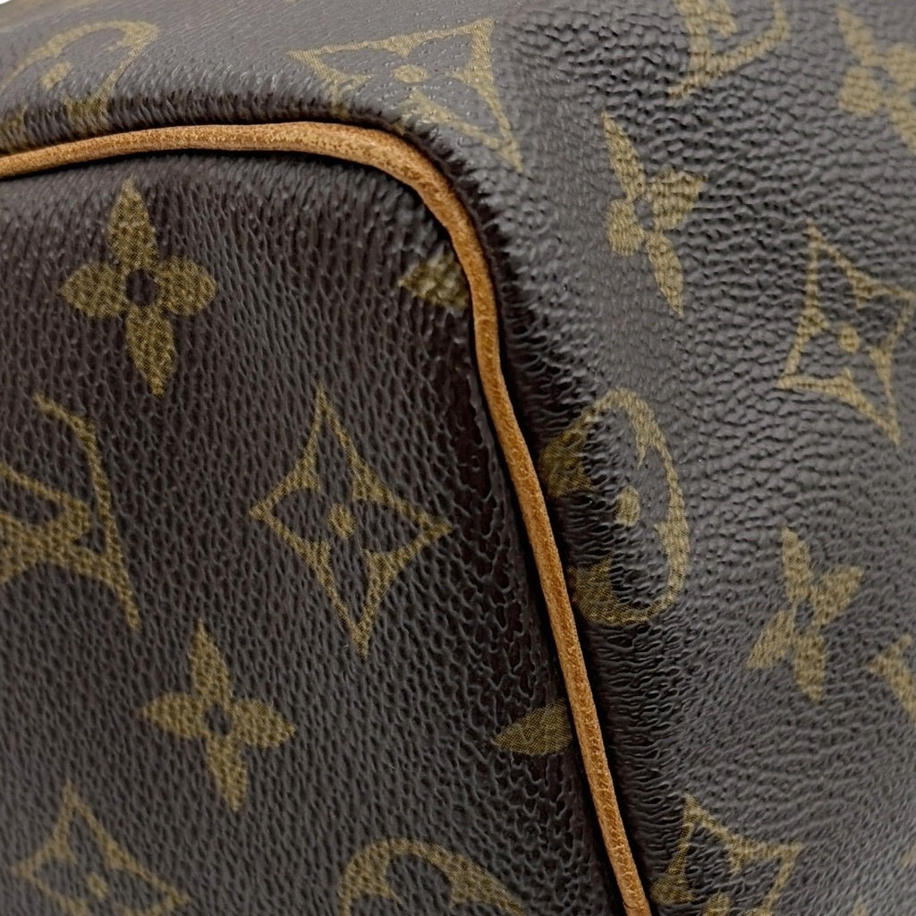 LOUIS VUITTON(ルイヴィトン) モノグラム スピーディ25 ハンドバッグ ミニボストンバッグ ブラウン レザー×PVC M41528 ゴールド金具 レディース