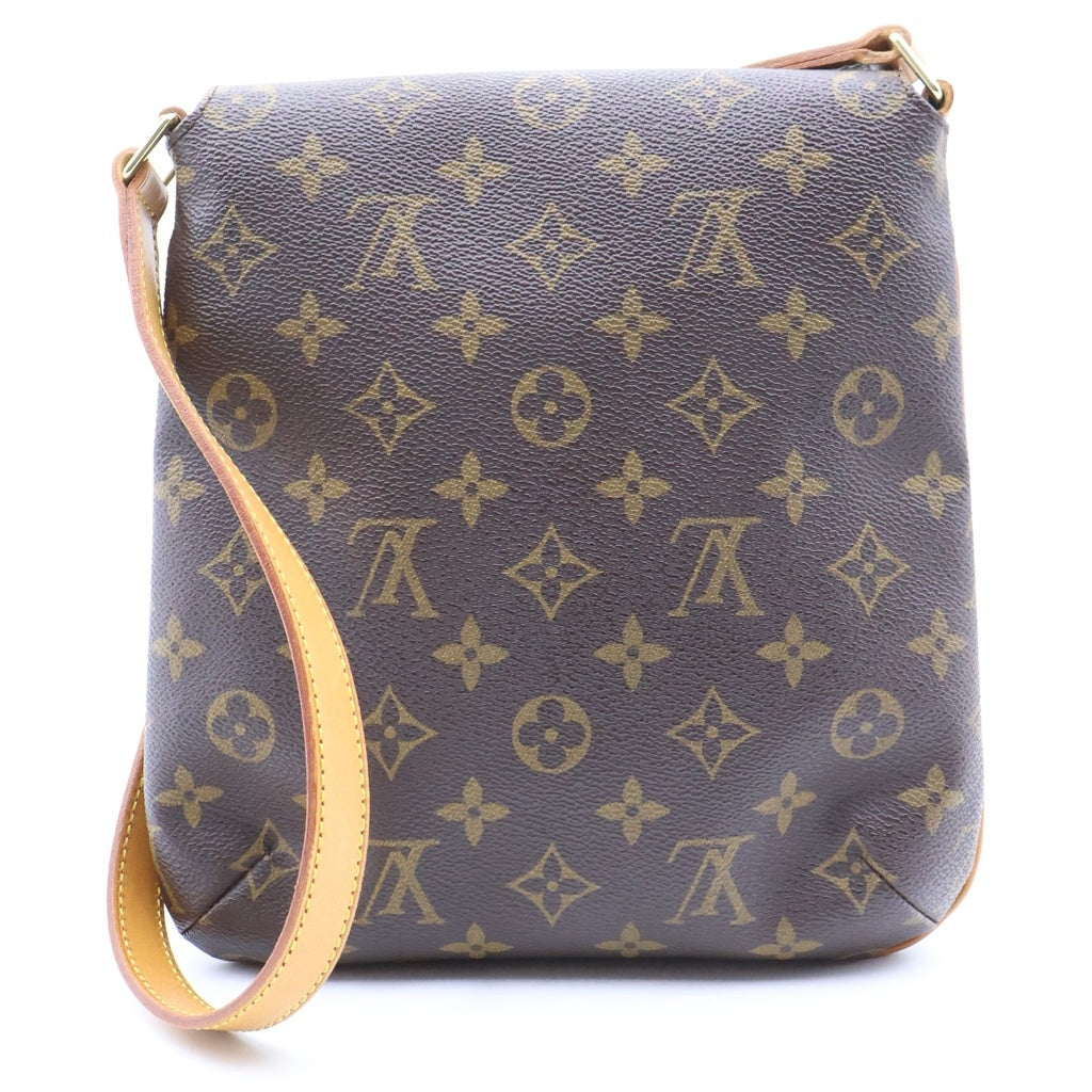 LOUIS VUITTON(ルイヴィトン) モノグラム ミュゼットサルサ ショルダーバッグ ブラウン レザー×PVC M51387 ゴールド金具 レディース