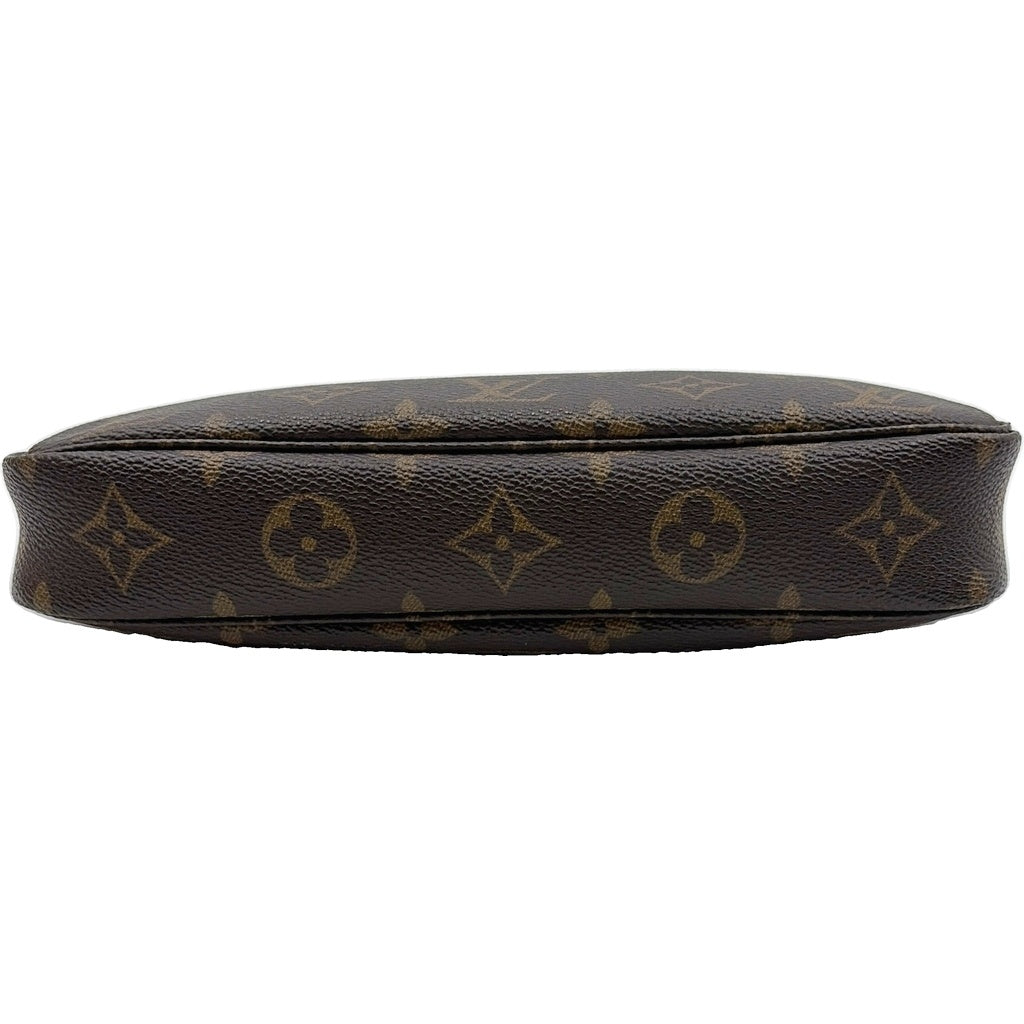 LOUIS VUITTON(ルイヴィトン) モノグラム ポシェットアクセソワール ミニハンドバッグ ケース ブラウン レザー×PVC M40712 ゴールド金具 レディース