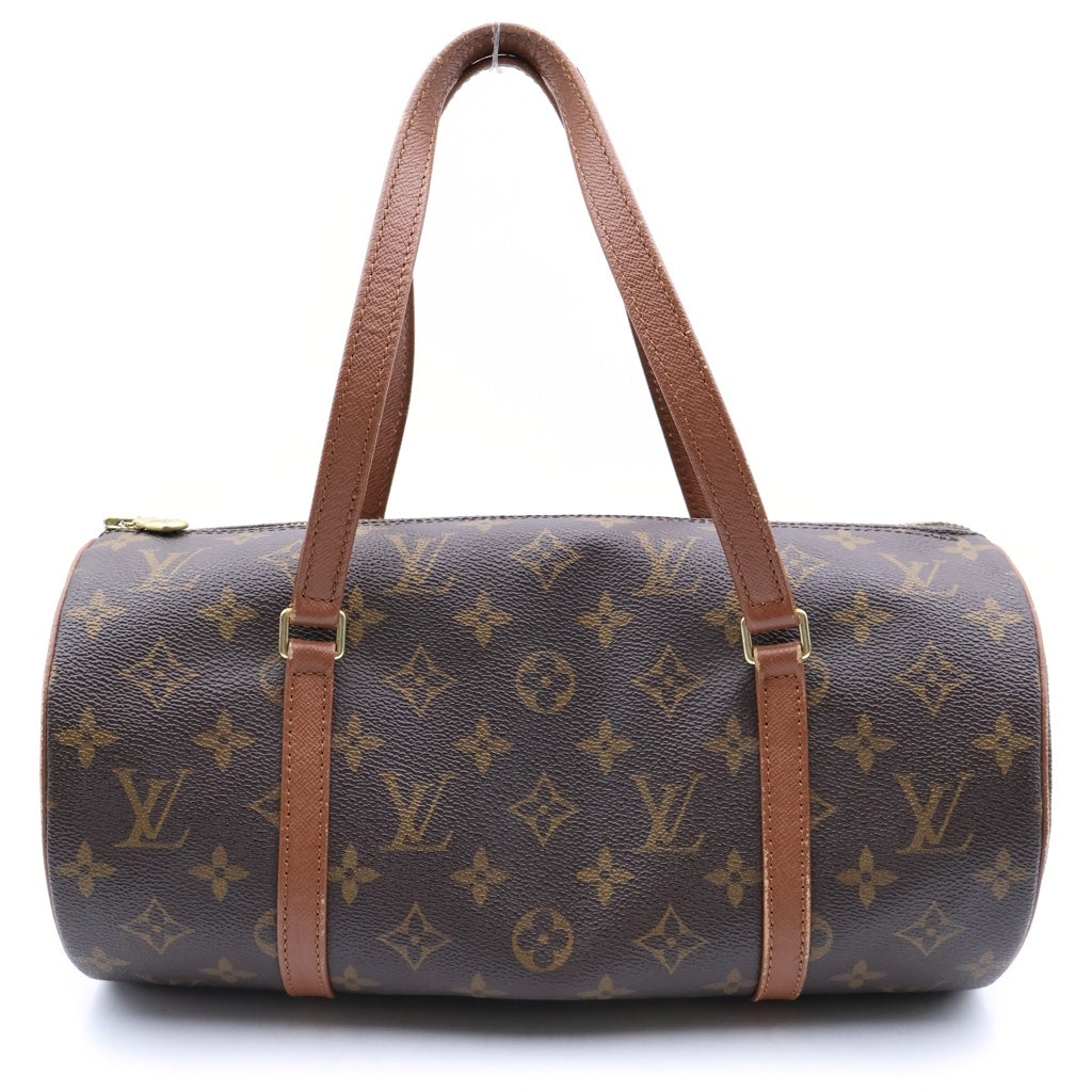 LOUIS VUITTON(ルイヴィトン) モノグラム パピヨン30 ハンドバッグ ボストンバッグ ブラウン レザー×PVC M51365 ゴールド金具 レディース