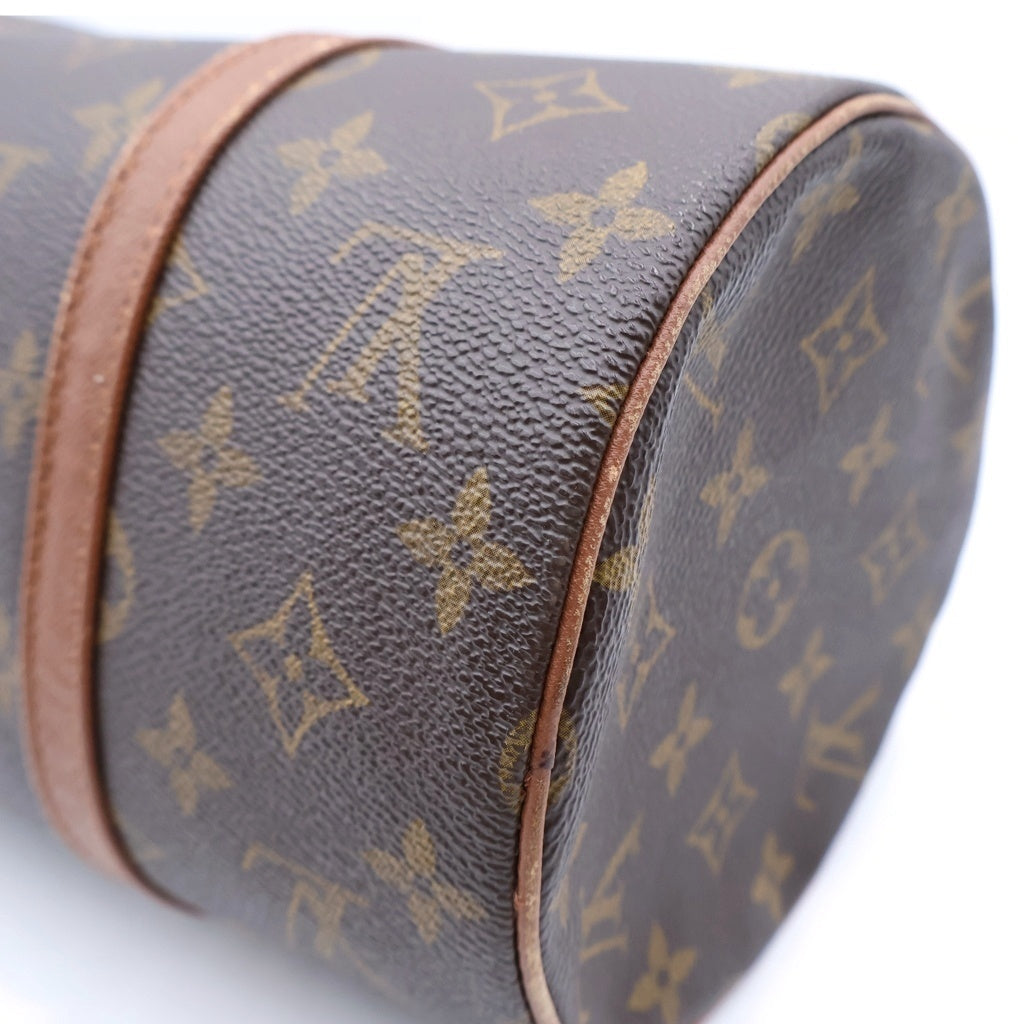 LOUIS VUITTON(ルイヴィトン) モノグラム パピヨン30 ハンドバッグ ボストンバッグ ブラウン レザー×PVC M51365 ゴールド金具 レディース