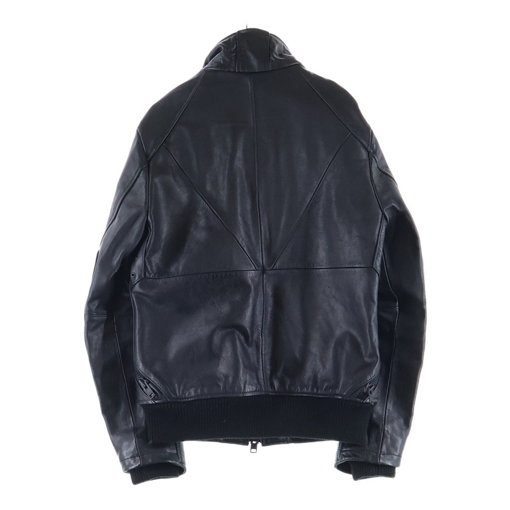P.D.W(ピーディーダブリュー) カウレザー シングルライダースジャケット ブラック 6651000