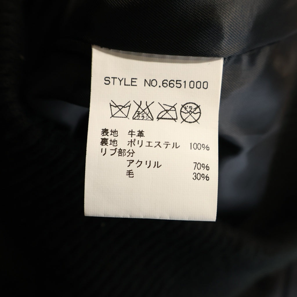 P.D.W(ピーディーダブリュー) カウレザー シングルライダースジャケット ブラック 6651000